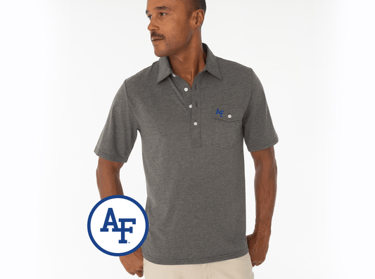 Criquet Air Force in Coach's Performance Players Shirt, Interlock, Heather Grey, view 1