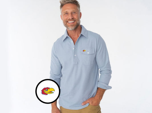Criquet Kansas Long Sleeve Players Shirt in Jayhead, Mr. Freeze, view 1