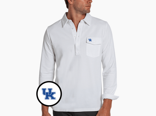 Criquet Kentucky Long Sleeve Players Shirt in UK Icon, White, view 1