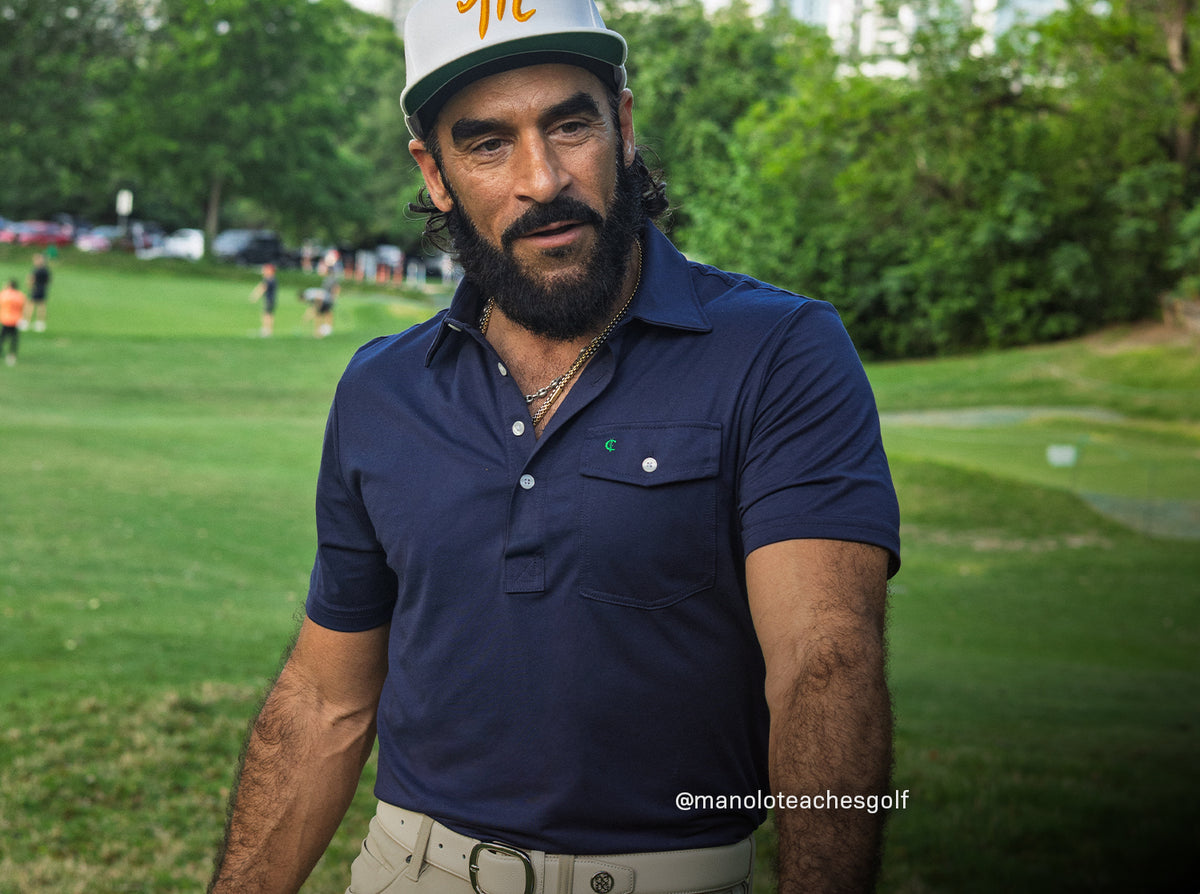 Criquet Performance Players Shirt in Nassau Navy, view 7