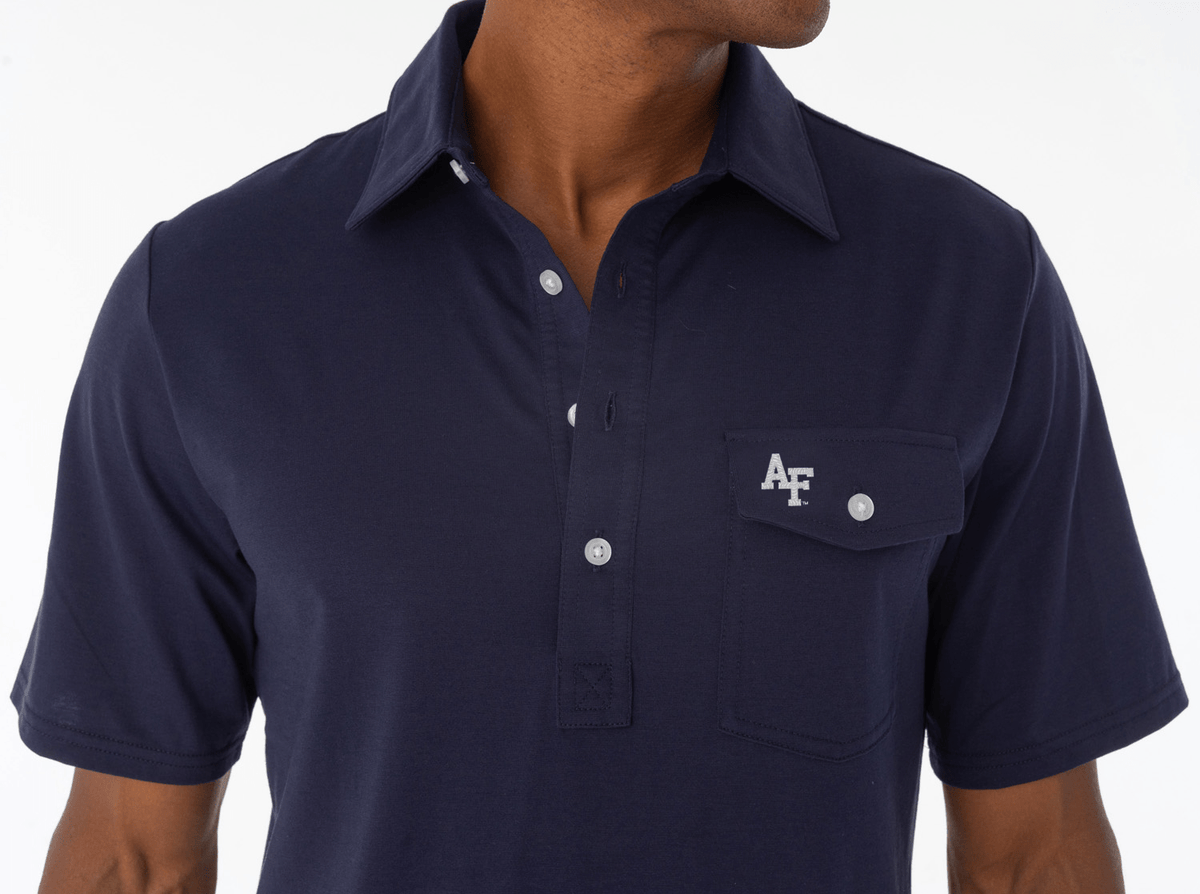 Criquet Air Force in Coach's Performance Players Shirt, Interlock, Navy, view 2