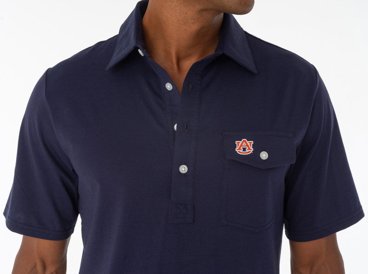 Criquet Auburn in University, Coach's Performance Players Shirt, Interlock, Navy, view 3