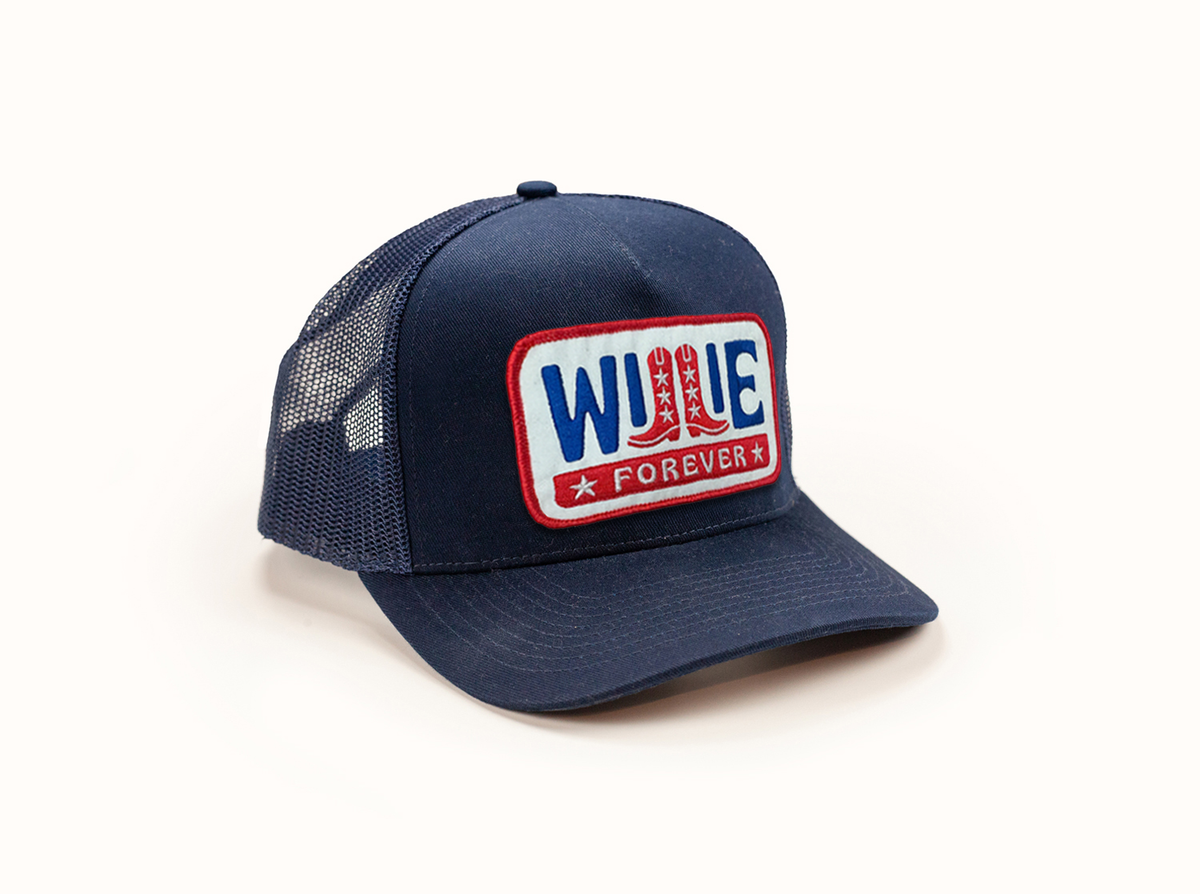 Criquet Willie Nelson Trucker Hat in Willie Forever Patch, Navy, view 1