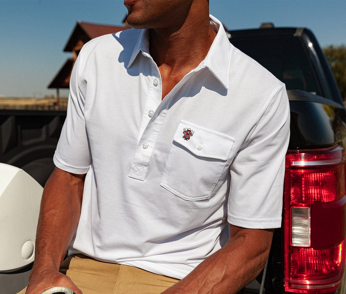 Criquet Texas Tech in Coach's Performance Players Shirt, Raider Red, White, view 2