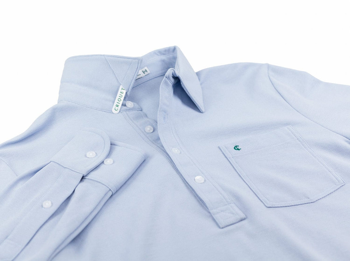 Criquet Slim Fit Long Sleeve Players Shirt in Stay Frosty, view 4