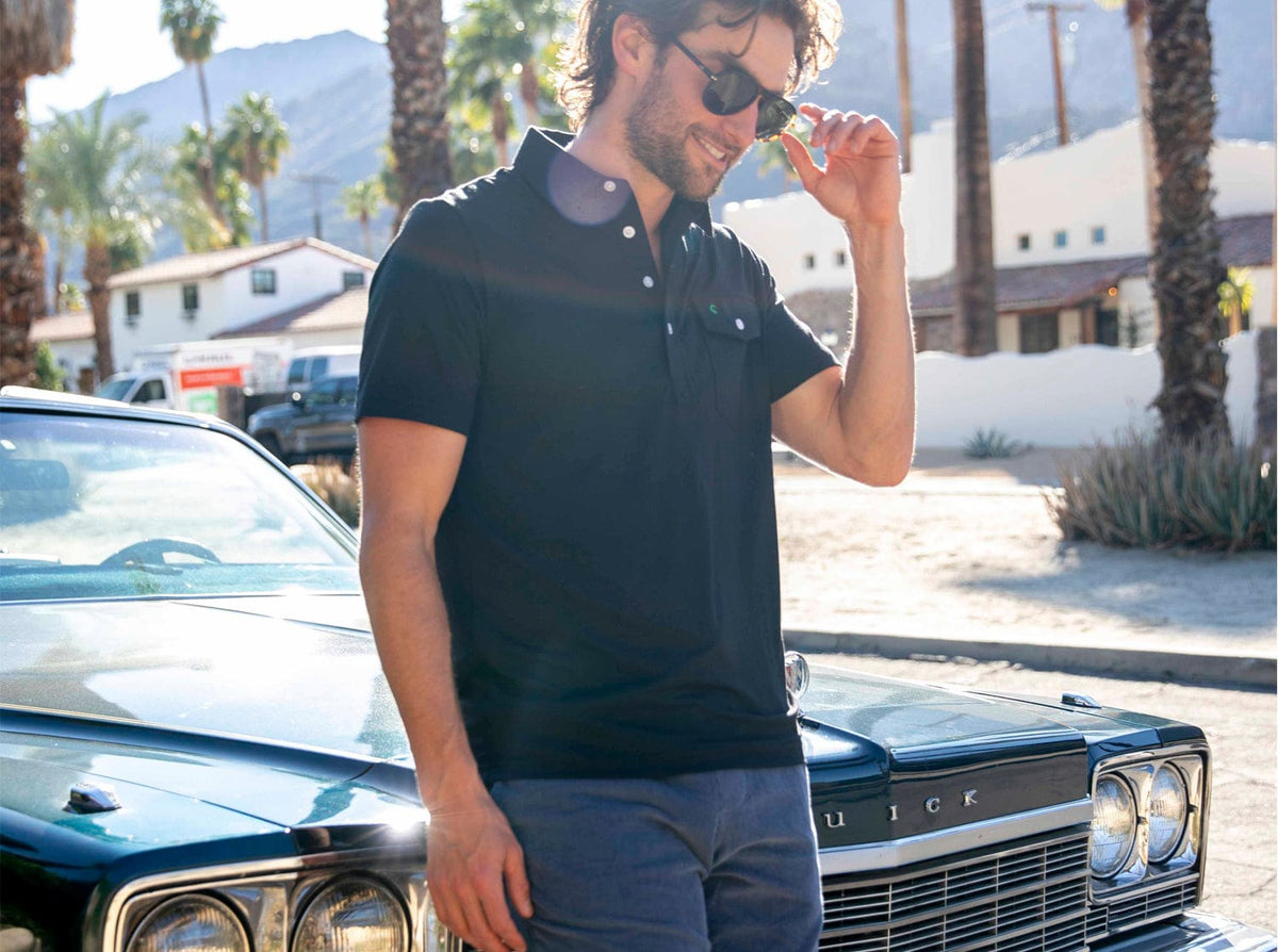 Criquet Performance Players Shirt in Black, view 3