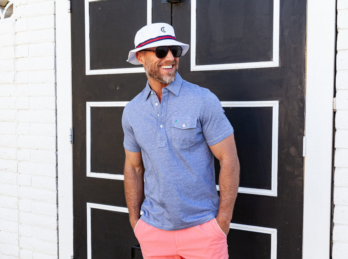 Criquet Classic Players Shirt in Navy Microstripe, view 14