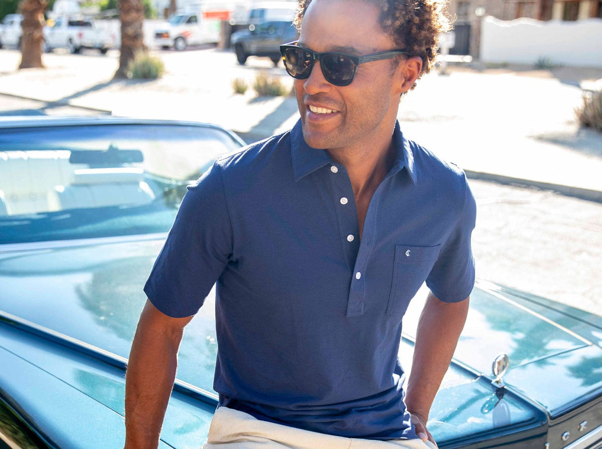 Criquet Top-Shelf Players Shirt in Navy Blue, view 9