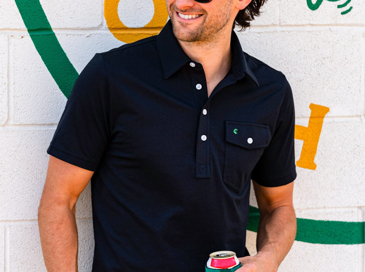 Criquet Performance Players Shirt in Black, view 5