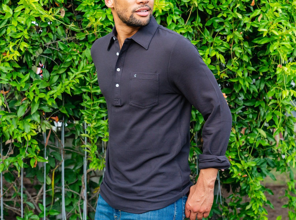 Criquet Slim Fit Long Sleeve Players Shirt in Knight Rider, view 7