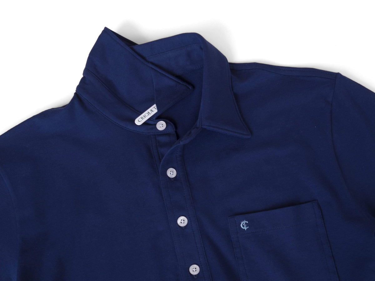 Criquet Top-Shelf Players Shirt in Navy Blue, view 6