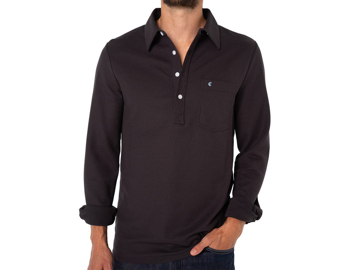 Criquet Slim Fit Long Sleeve Players Shirt in Knight Rider, view 1