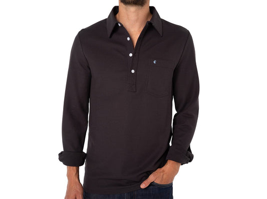 Criquet Slim Fit Long Sleeve Players Shirt in Knight Rider, view 1