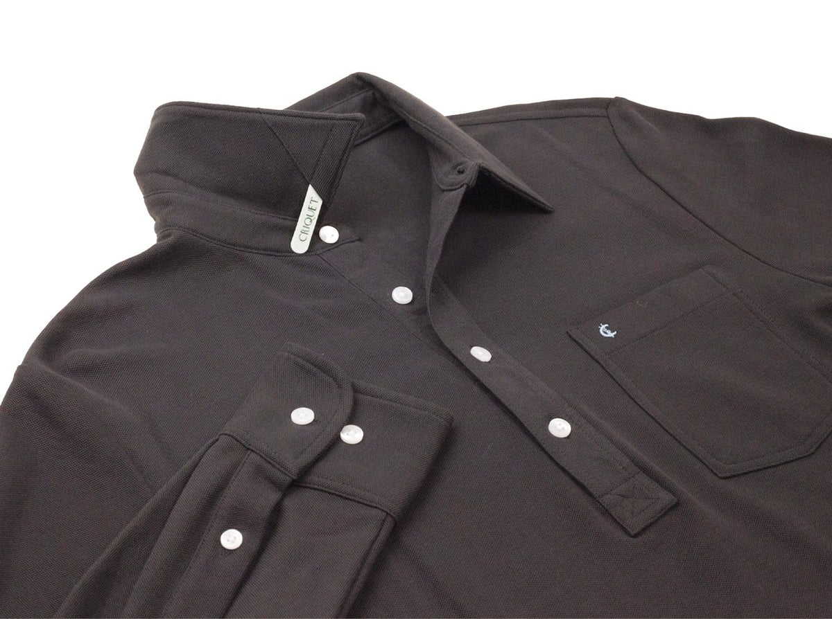 Criquet Slim Fit Long Sleeve Players Shirt in Knight Rider, view 4