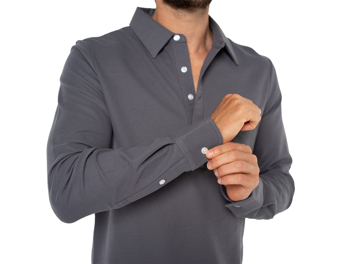 Criquet Slim Fit Long Sleeve Players Shirt in Christian Slater, view 7