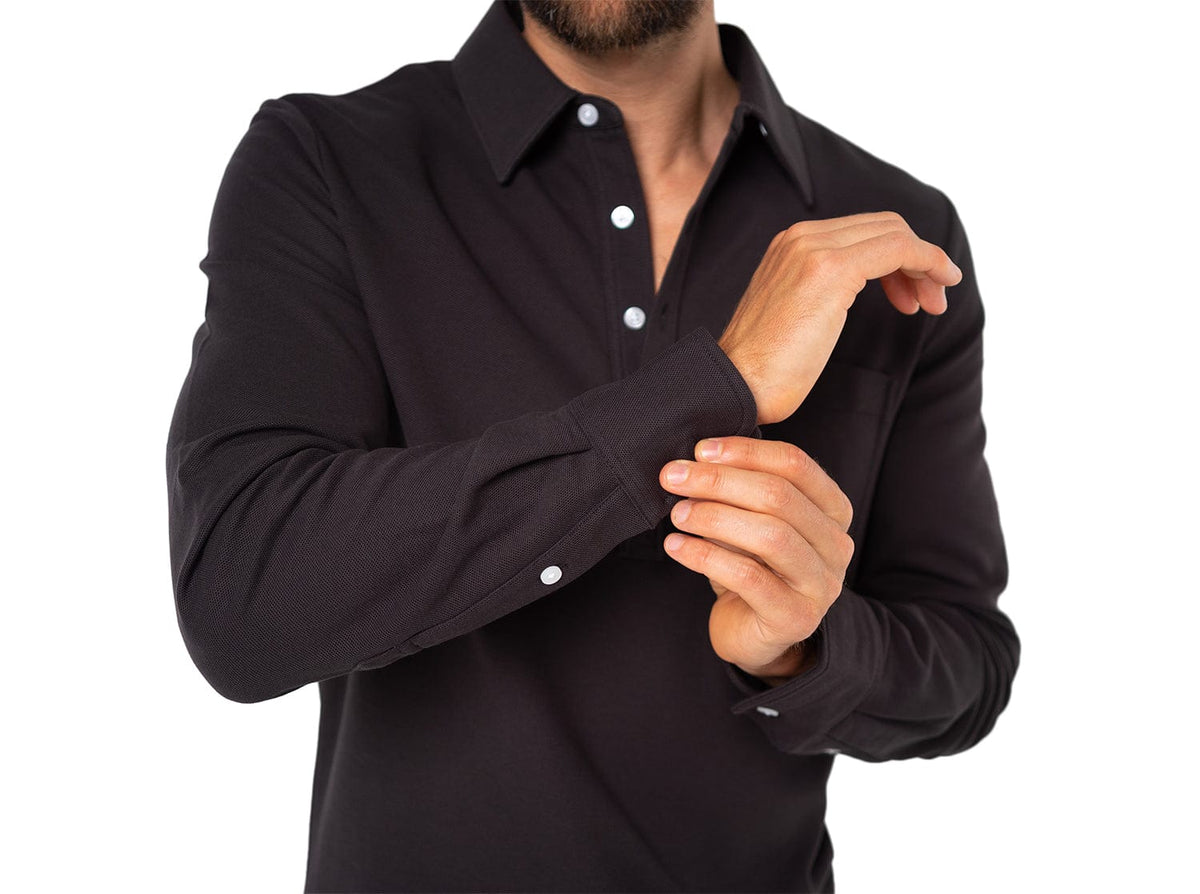 Criquet Slim Fit Long Sleeve Players Shirt in Knight Rider, view 8
