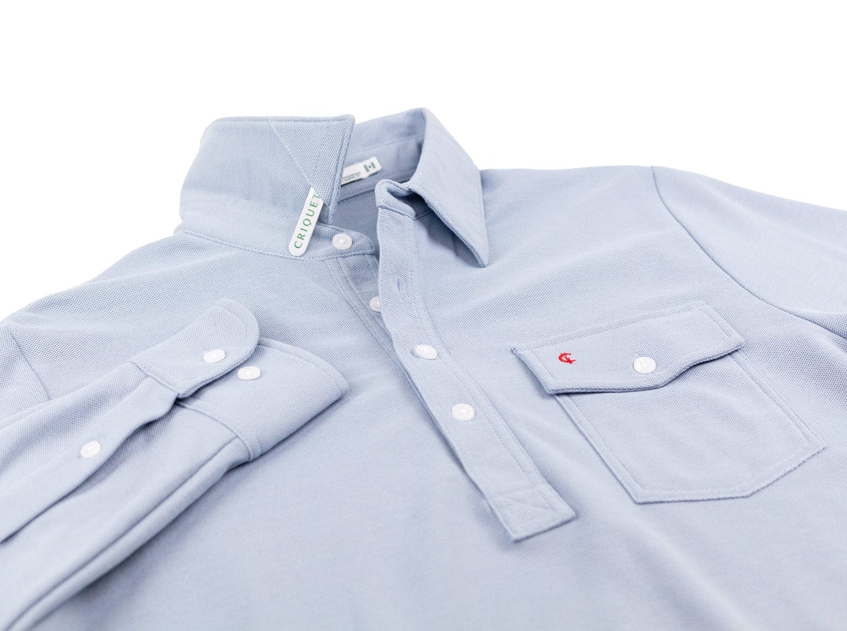 Criquet Long Sleeve Players Shirt in Mr. Freeze, view 3