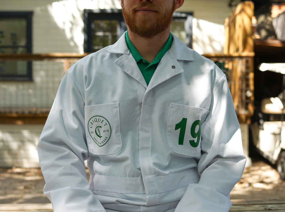 Long Sleeve Criquet Caddie Suit, close-up detail